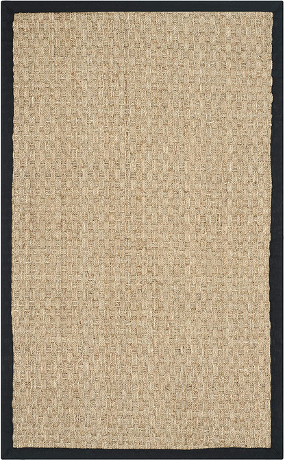 Rynx | Safavieh Natural Fiber Collection NF114G Border Basketweave Seagrass Runner, 2'6" x 10', Olive