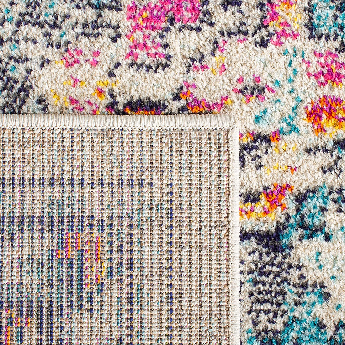 Rynx | Safavieh Madison Collection Mad473a Boho Chic Medallion Distressed Non-Shedding Stain Resistant Living Room Bedroom Accent Rug, 2'2" X 4', Fuchsia / Blue