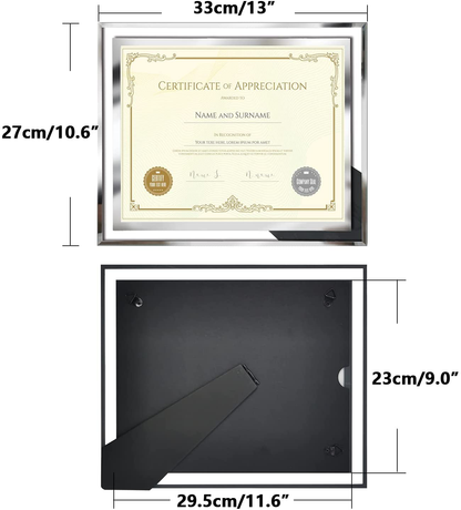 Rynx | 8.5 x 11 Certificate Document Frame Pack4 Diploma Glass Picture Frames for Tabletop