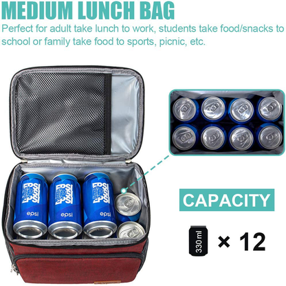 Rynx | Insulated Lunch Bag For Women/ Some - Reusable Lunch Box For Office Work School Picnic Beach - Leakproof Cooler Bag Freezable Lunch Bag With Adjustable Sling For Kids/Adults - Stone Grey