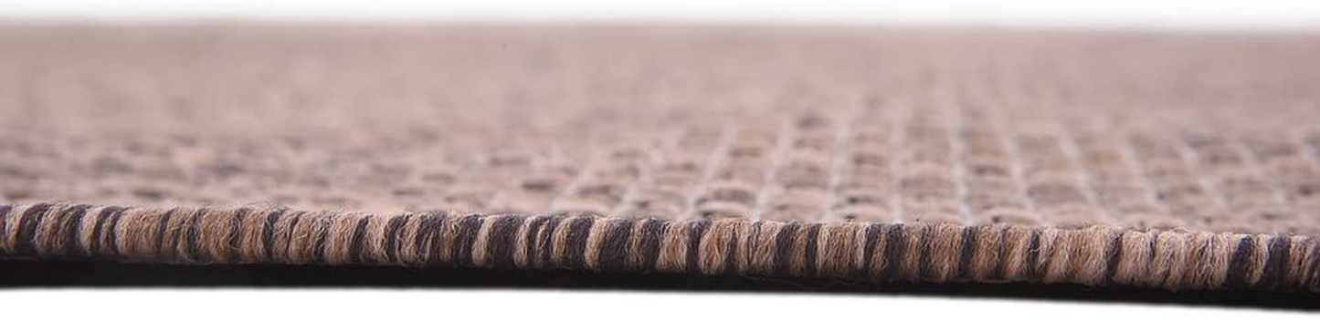Rynx | Unique Loom Solid Collection Casual Transitional Indoor and Outdoor Flatweave Runner Rug, 2' 7" x 12', Marine Blue/Light Blue