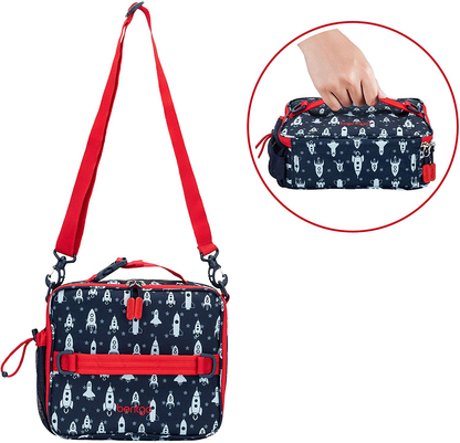 Rynx | Bentgo Kids Prints Lunch Box - Double Insulated, Durable, Waterproof Fabric With Internal And External Zippers And External Bottle Holder - Ideal For Kids Of All Ages (Tropical)