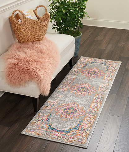 Rynx | Nourison Passion Traditional Rug, 1'10" x 6', Gray, 6 Feet