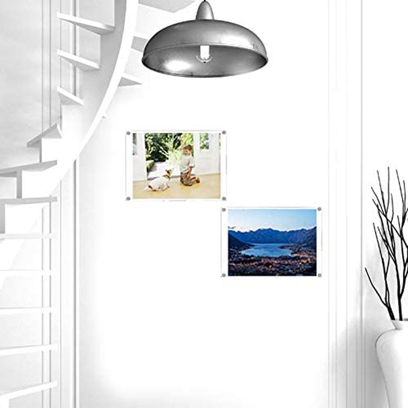 Rynx | CY craftsmanship 11x14 Clear acrylic wall-mounted floating frame without frame, collage photo frames for displaying diplomas and 8x10/8.5x11/8x12 inch photos, double panel (full frame is 13x16 inches), pack of 1