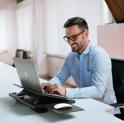 Rynx | Adjustable Lap Desk - With 6 adjustable angles, removable mouse pad, and double cushion portable stand for car portable desk, work desk, lap writing board and drawing table on sofa or bed by Huanuo