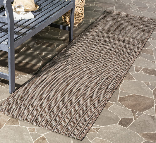 Rynx | Safavieh Courtyard Collection CY8022 Indoor/Outdoor Non-Shedding Stain Resistant Patio Backyard Runner, 2'3" x 6'7", Brown / Beige