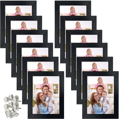 Rynx | Gift Garden 4x6 Picture Frame Black Photo Frames Bulk for Wall or Table, Set of 12