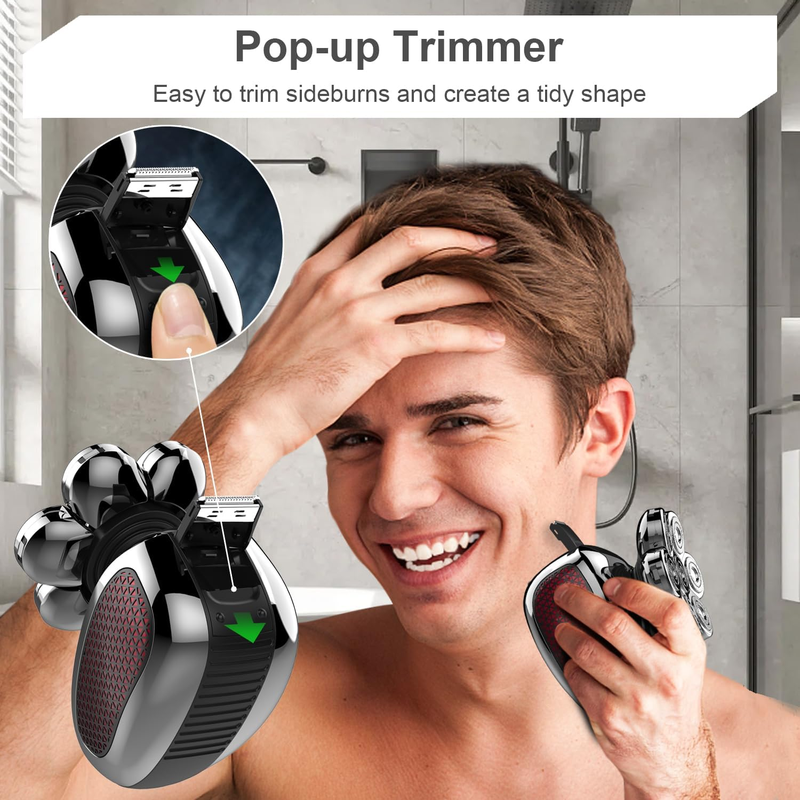 Rynx | 5 in 1 Electric Razor 7D Rechargeable Head Shaver Grooming Kit with LED Display