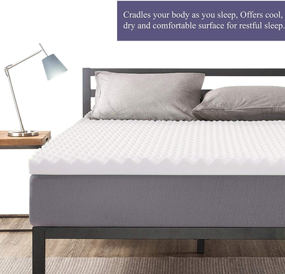 Rynx | Mayton, 2-inch wave egg foam breathable topper, provides comfort to mattress, Full, White