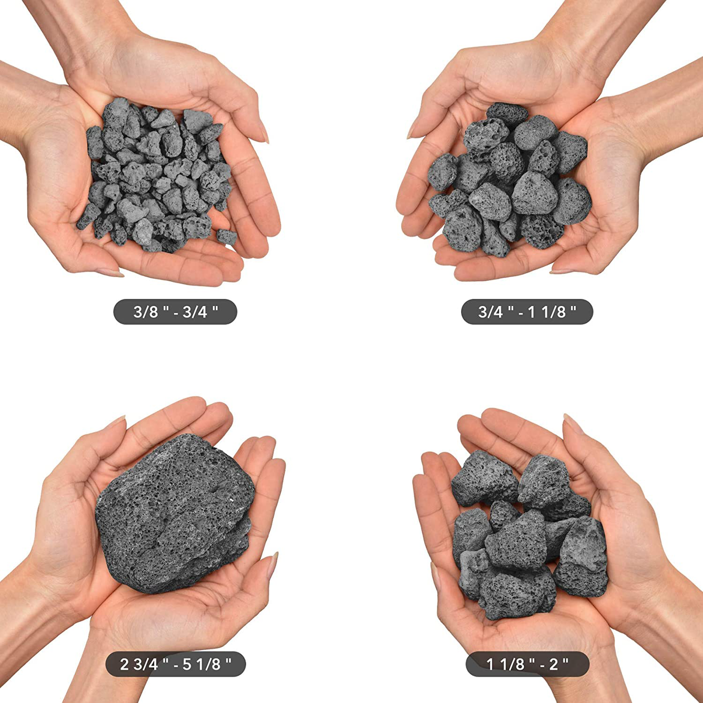 Rynx | Skyflame10LB Natural Lava Stones for Fireplaces, Fire Tables, Stoves, Garden Landscape Decoration, Indoor and Outdoor Use, 3/4~1 Inch, Red