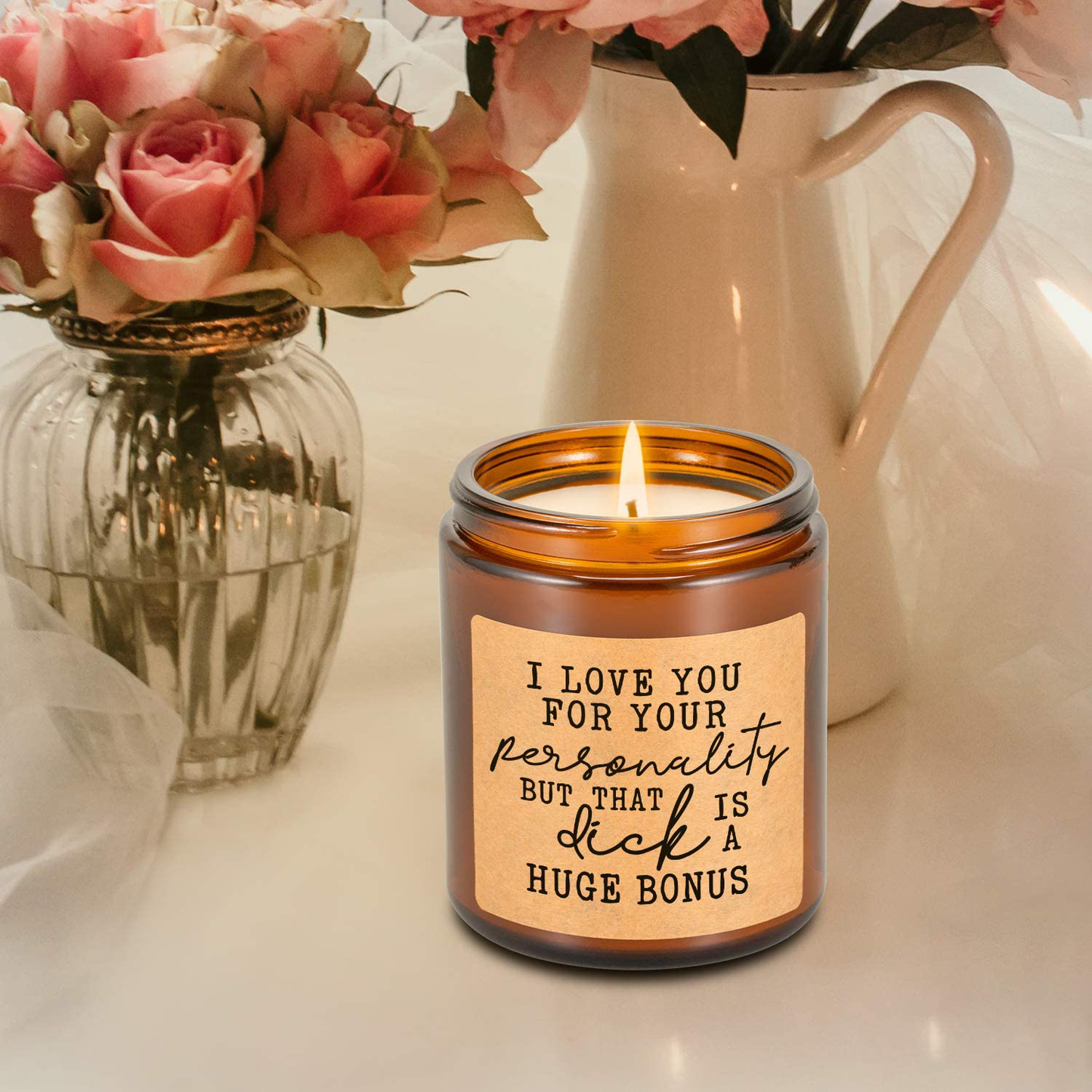 Rynx | LEADO Lavender Scented Candle - Fun Gifts for Men, Gifts for Him - Gifts for Spouse, Boyfriend Gifts - Cheeky Anniversary, Christmas Gifts, Birthday Gifts for Men, Husbands, Boyfriends, Fiancés, Friends