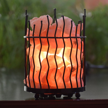 Rynx | Himalayan Salt Basket Lamp - Amber Glow