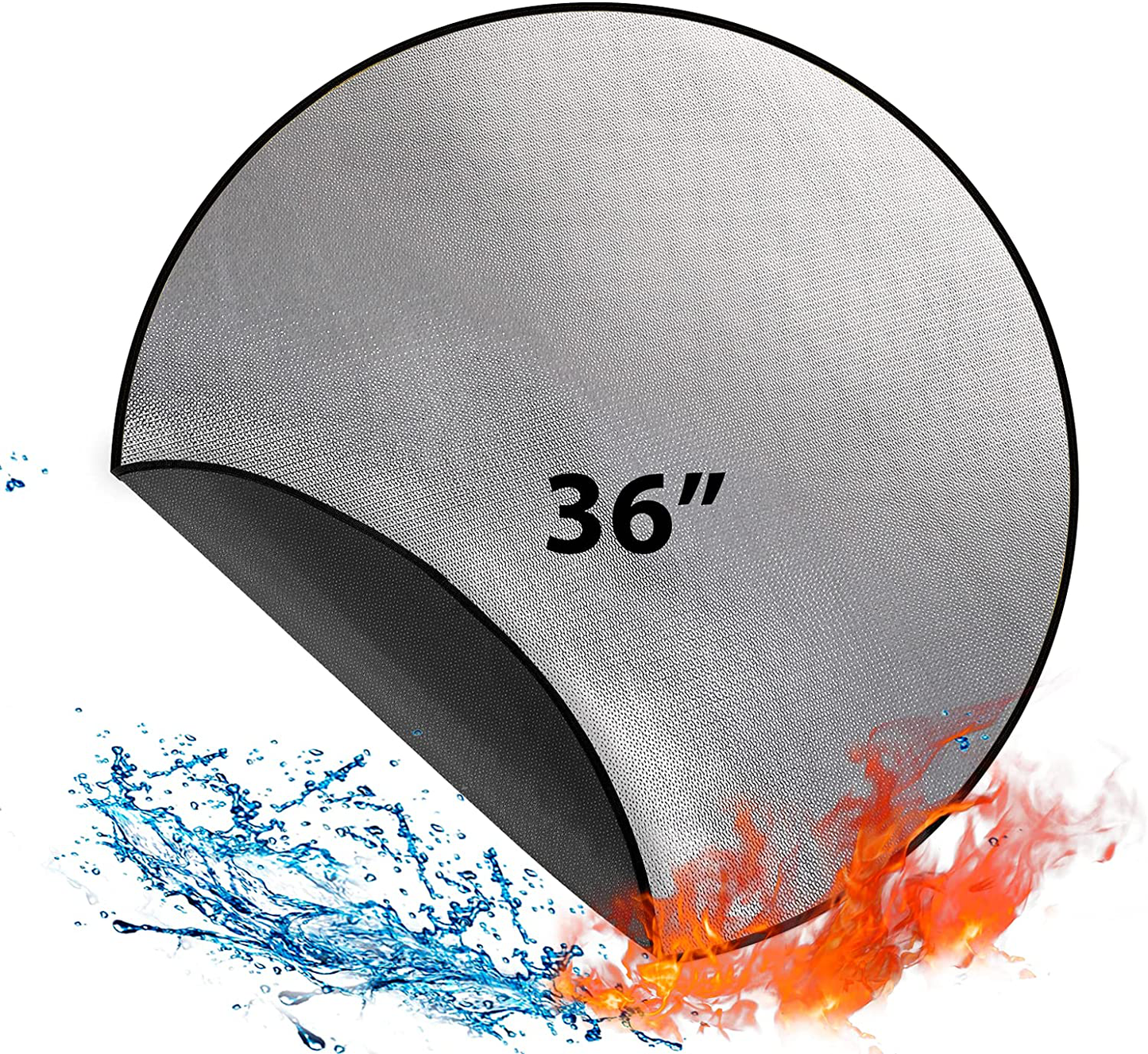Rynx | 36" Diameter Round Fireproof Mat Fire Pit Mat, DocSafe 3 Layer Fire Pad for Patio, Terrace, Grass, Lawn, Heat Protector, Fire Resistant Mat for Outdoors, Fire Pit Accessories, Easy to Clean