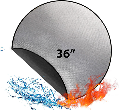 Rynx | 36" Diameter Round Fireproof Mat Fire Pit Mat, DocSafe 3 Layer Fire Pad for Patio, Terrace, Grass, Lawn, Heat Protector, Fire Resistant Mat for Outdoors, Fire Pit Accessories, Easy to Clean