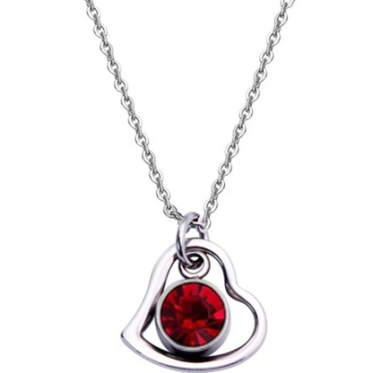 Rynx | Women's Stainless Steel Birthstone Heart Necklace