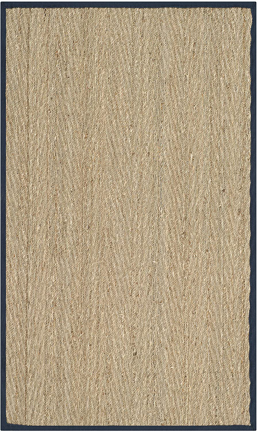 Rynx | Safavieh Natural Fiber Collection NF115E Border Herringbone Seagrass Accent Rug, 2'6" x 4', Blue