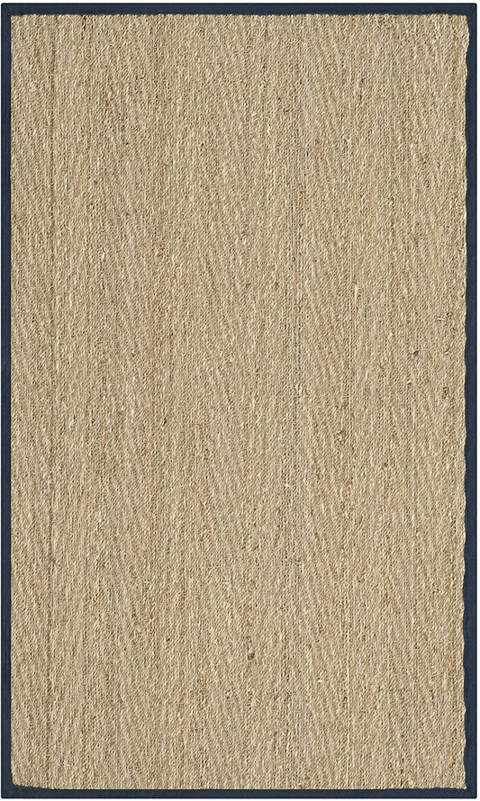 Rynx | Safavieh Natural Fiber Collection NF115E Border Herringbone Seagrass Accent Rug, 2'6" x 4', Blue