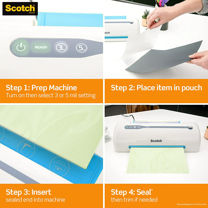 Rynx | 100 Pack Scotch Thermal Laminating Pouches, 8.9 X 11.4 Inches, Letter Size Sheets