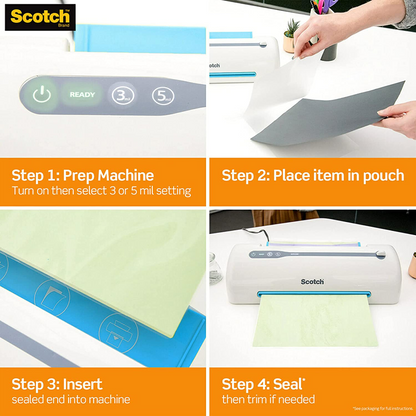 Rynx | 100 Pack Scotch Thermal Laminating Pouches, 8.9 X 11.4 Inches, Letter Size Sheets