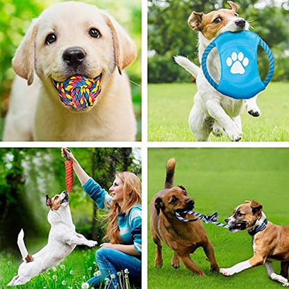 Rynx | 12 Pack Dog Toys for Large Dogs - Aggressive Chewers, 100% Cotton for Teeth Cleaning