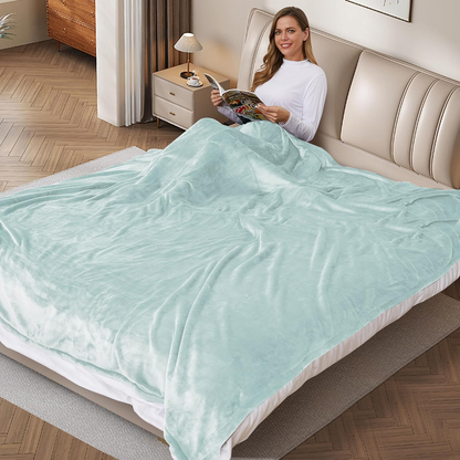 Rynx | Heated electric throw blanket, cozy flannel heating blanket with 4 heat settings