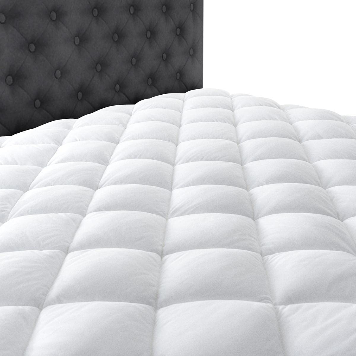 Rynx | Taupiri Twin XL Quilted Mattress Pad Cover with Deep Pocket (8"-21"), Cooling Soft Pillowtop Mattress Cover, White