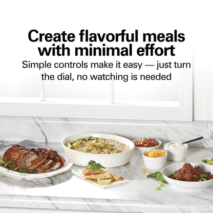 Rynx | Portable Slow Cooker - 6 Quart Capacity, Removable Pot
