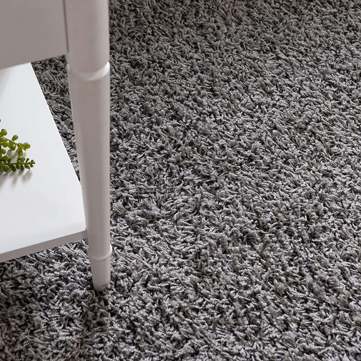 Rynx | Unique Loom Solo Solid Shag Collection Area Modern Pl plush rug Lush & Soft, 2' 6 x 10' 0, Jet Black