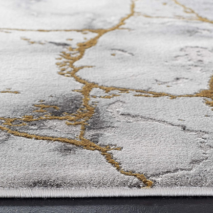 Rynx | Safavieh Craft Collection CFT877F Modern Abstract Non-Shedding Living Room Bedroom Accent Area Rug, 4' x 6', Gray / Gold