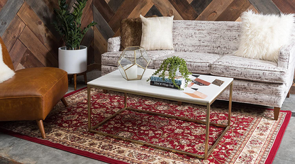 Rynx | Unique Loom Kashan Traditional Floral Area Rug, 5 Feet, Burgundy/Ivory