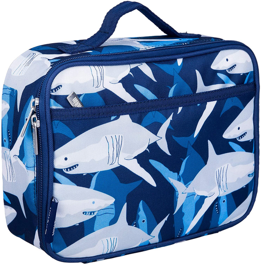 Rynx | Wildkin Kids Insulated Lunchbox Bag For Boys And Girls, Perfect Size For Packing Hot Or Cold Snacks For School And Travel, Mom's Choice Award Winner, BPA-Free, Olive Kids (Sharks)