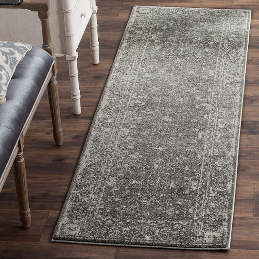 Rynx | Safavieh Evoke Collection EVK270S Shabby Chic Worn Non-Shedding Stain Resistant Living Room Bedroom Runner, 2'2" x 11', Gray / Ivory