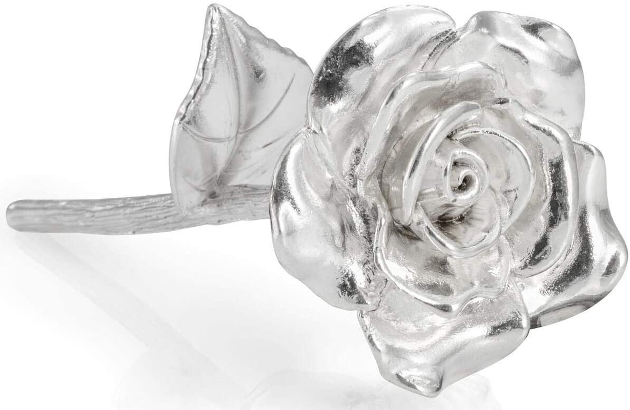 Rynx | BESZONE Tin Rose 10th for Her - Gifts made of tin for 10th wedding anniversary, Solid 100% pure cast tin eternal rose aluminum gift for wife tenth tin
