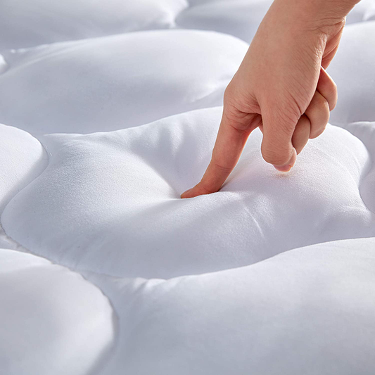 Rynx | Sleep Zone Quilted Mattress Protector - Extra Thick, Soft Plush Bedspread Pillowtop Up to 21 Inches Deep Pocket, White, King