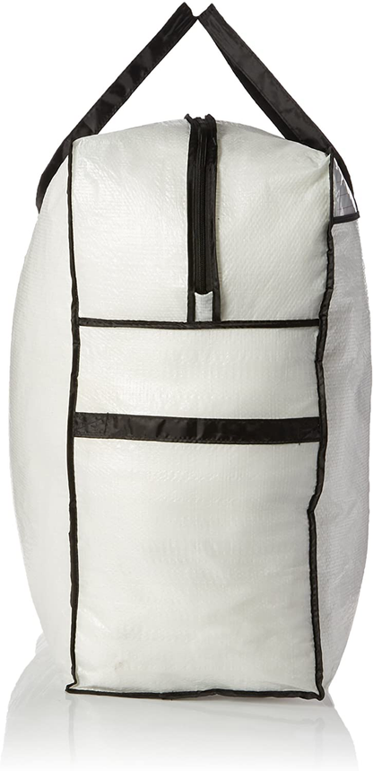 Rynx | Household Essentials 2622 MightyStor Large Storage Bag with Handles | Clothing and Linen Storage Bag | White Tarp with Black Trim
