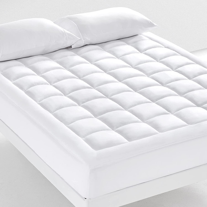 Rynx | SONIVE quilted mattress protector soft fluffy pillow top mattress cover down alternative fill topper stretches up to 21 inches deep pocket (White, Twin XL)