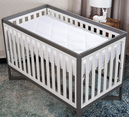 Rynx | MAXI Fitted Crib Down Alternative Mattress Pad - 100% Cotton, 300 Thread Count (Crib)