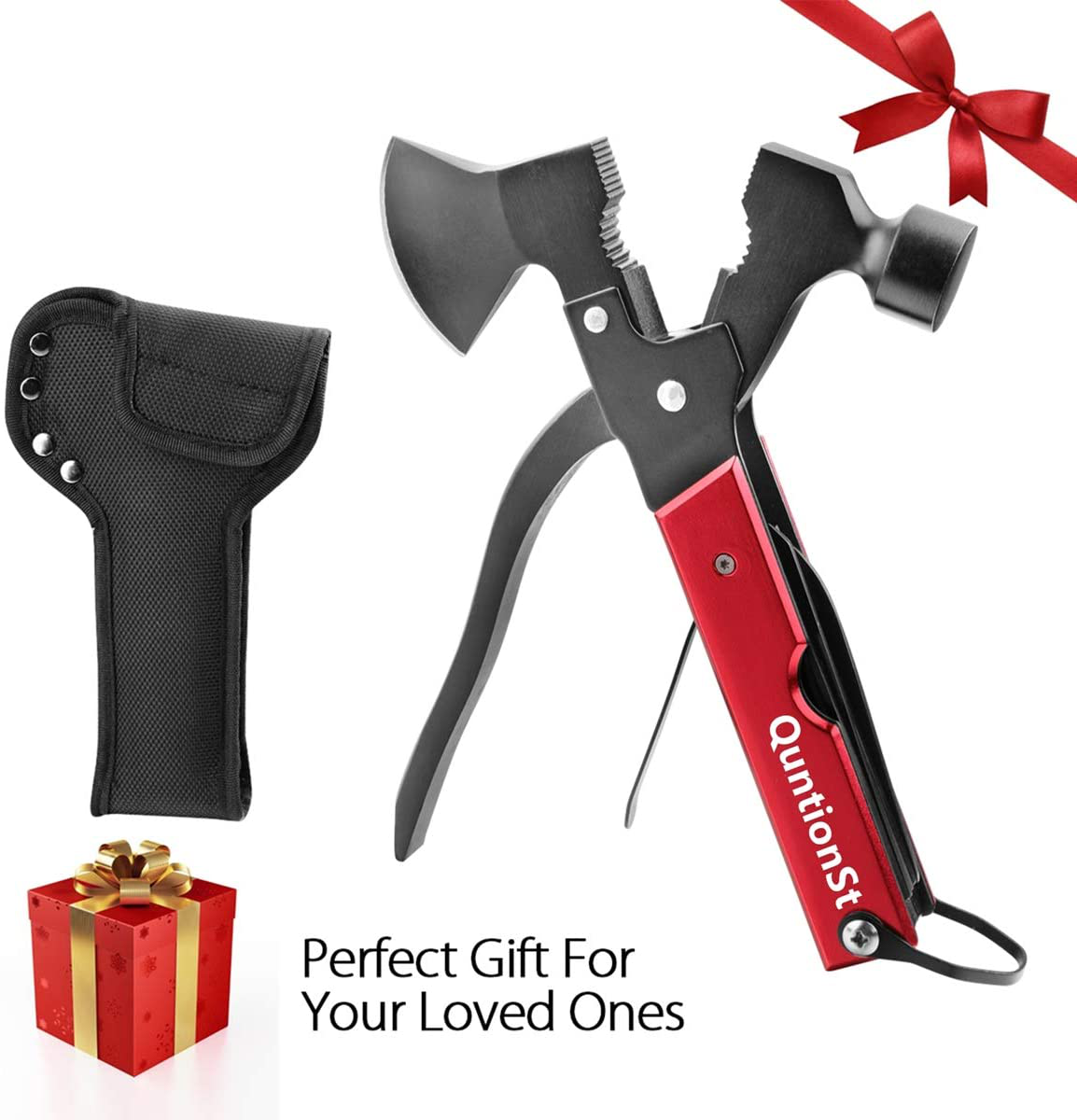Rynx | Camping Equipment Multitool, Ball and Unique Birthday Gifts for Men Father Man Boyfriend, 16-in-1 Survival Gear for Outdoor Hunting Hiking, Emergency Escape Tool with Axe, Hammer, Pliers, Knife, Bottle Opener