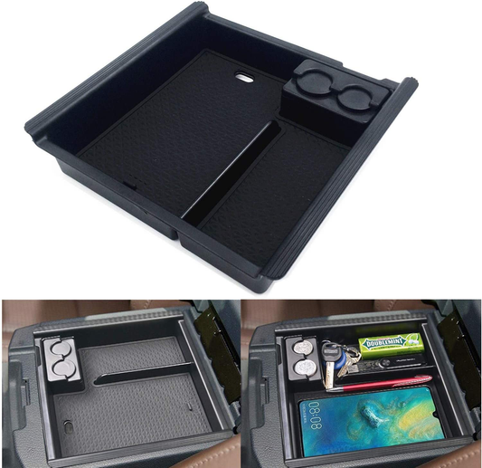Rynx | Accessories Center Console Tray Organizer Armrest Box Secondary Storage Compatible With Toyota Tacoma Fits For 2021 2020 2019 2018 2017 2016 Tacoma