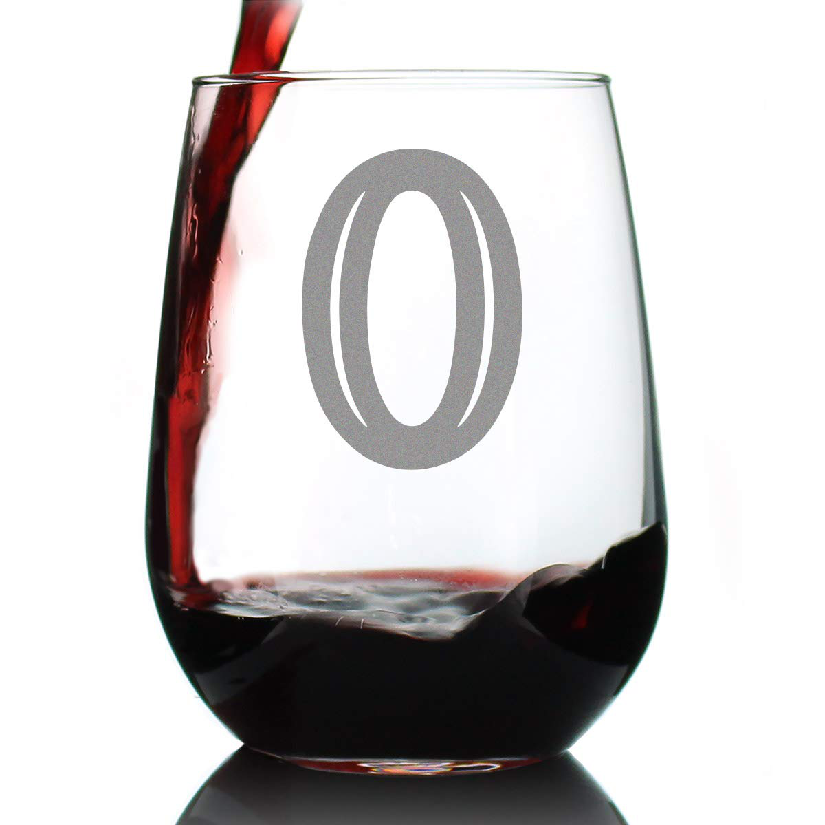 Rynx | Monogram Fet capital letter M - Without stem wine glass - Personalized gifts for women and men - Large engraved glass