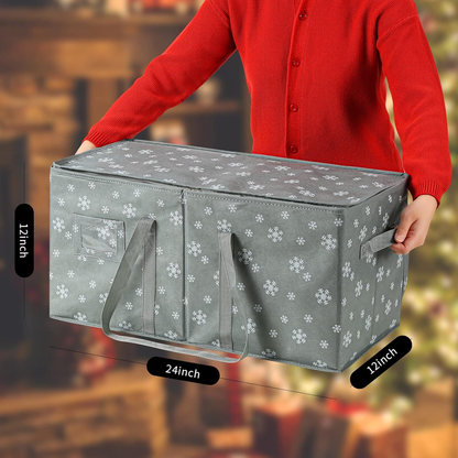 Rynx | Large Christmas ornament storage container box with zipper closure