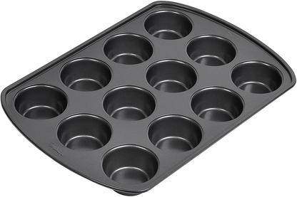 Rynx | Wilton Perfect Results Premium Non-Stick Bakeware Muffin Pan & Cupcake Pan, 12-Cup, Steel