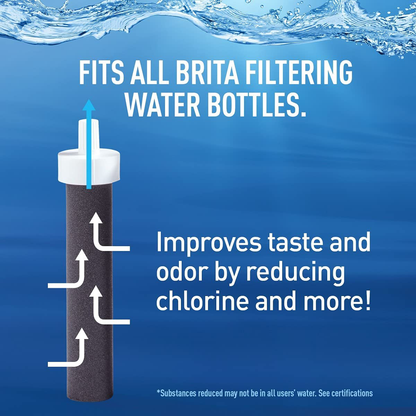 Rynx | Brita Stainless Steel Water Filter Bottle, Stainless Steel, 20 Ounce, 1 Piece