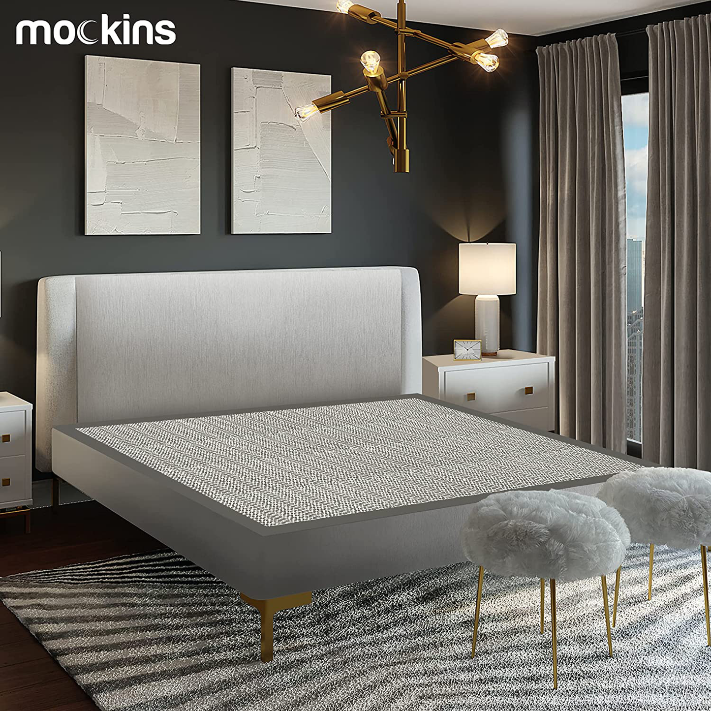 Rynx | Mockins Full Size 48" x 72" Non-Slip Mattress Protector | Prevents mattress and topper from sliding | Strong and durable grip pad | Multi-purpose and customizable…