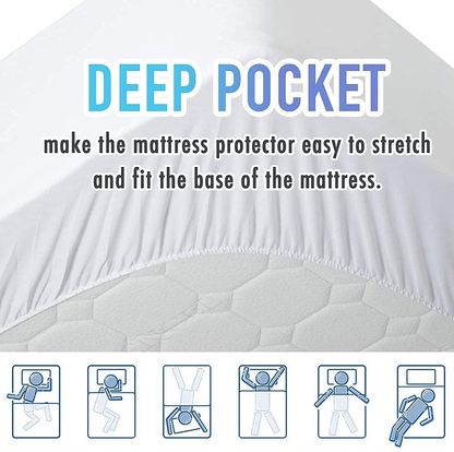 Rynx | MATBEBY Bedding Quilted Fitted King Mattress Pad Cooling Breathable Fluffy Soft Mattress Pad Stretching up to 21 Inches Deep, King Size, White, Mattress Toppers Mattress Protector