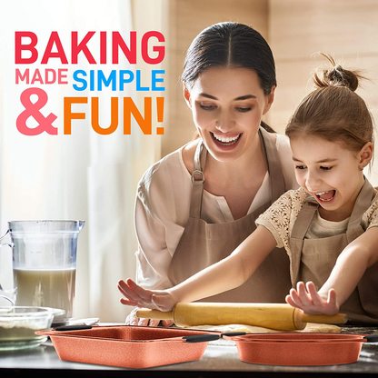 Rynx | 10-piece kitchen oven baking pan - Deluxe carbon steel bakeware set with stylish non-stick gray coating inside and out, dishwasher safe & PFOA, PFOS, PTFE free - NutriChef