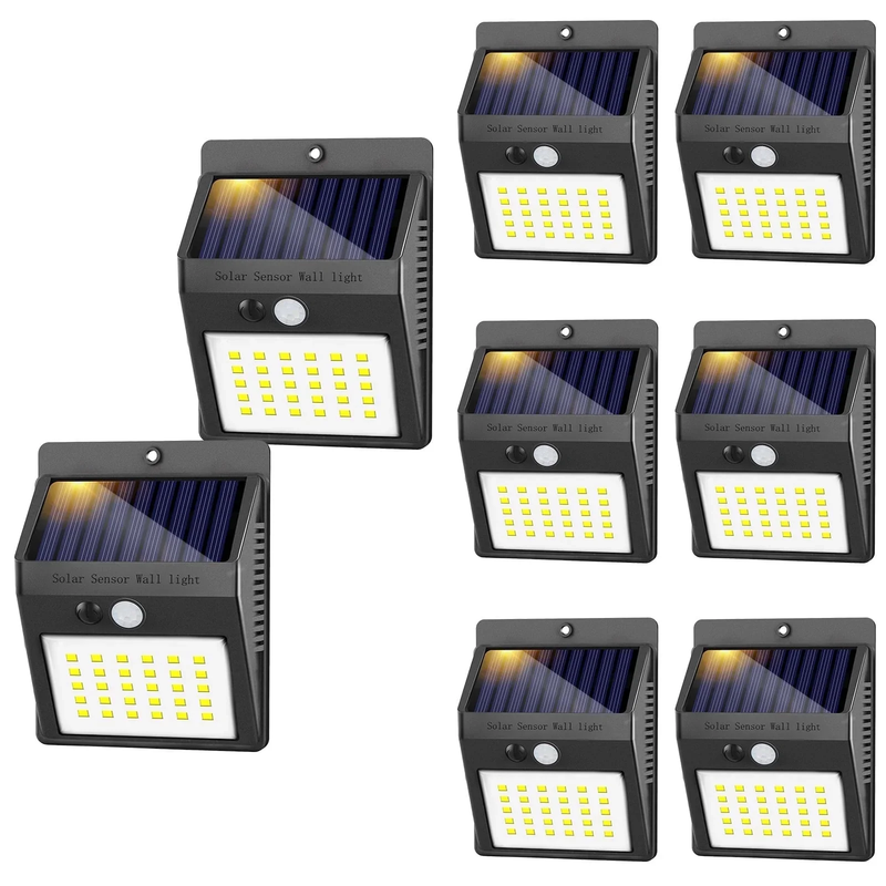 Rynx | 6-Pack Solar-Powered Motion Sensor Outdoor Lights, Waterproof Wireless Security Lighting