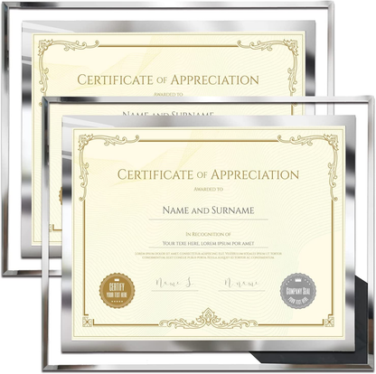Rynx | 8.5 x 11 Certificate Document Frame Pack4 Diploma Glass Picture Frames for Tabletop