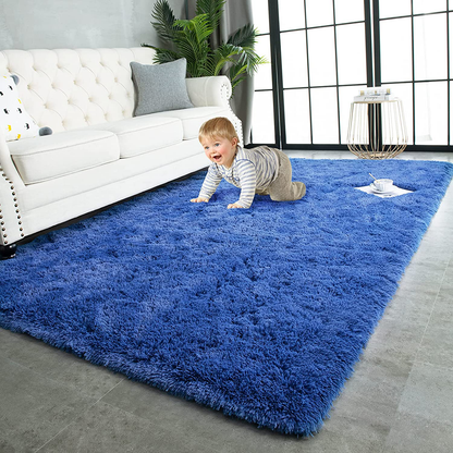 Rynx | TWINNIS Super Soft Shaggy Rugs Fluffy Rugs, 5x8 Feet, Indoor Modern Plush Area Rugs for Living Room Bedroom Kids Room Nursery Home Deco, Upgrade Non-Slip Durable Rectangular Fluffy Rug, Indigo