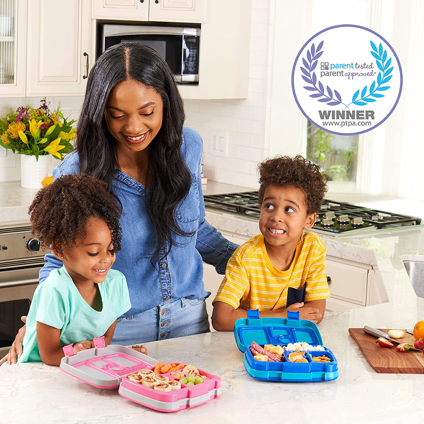 Rynx | Bentgo Kids Prints (Space Rockets) - Leak-Proof, 5-Piece Bento-Style Preschool Lunchbox - Ideal Portion Sizes for Ages 3 to 7 - BPA-Free and Food-Safe Materials